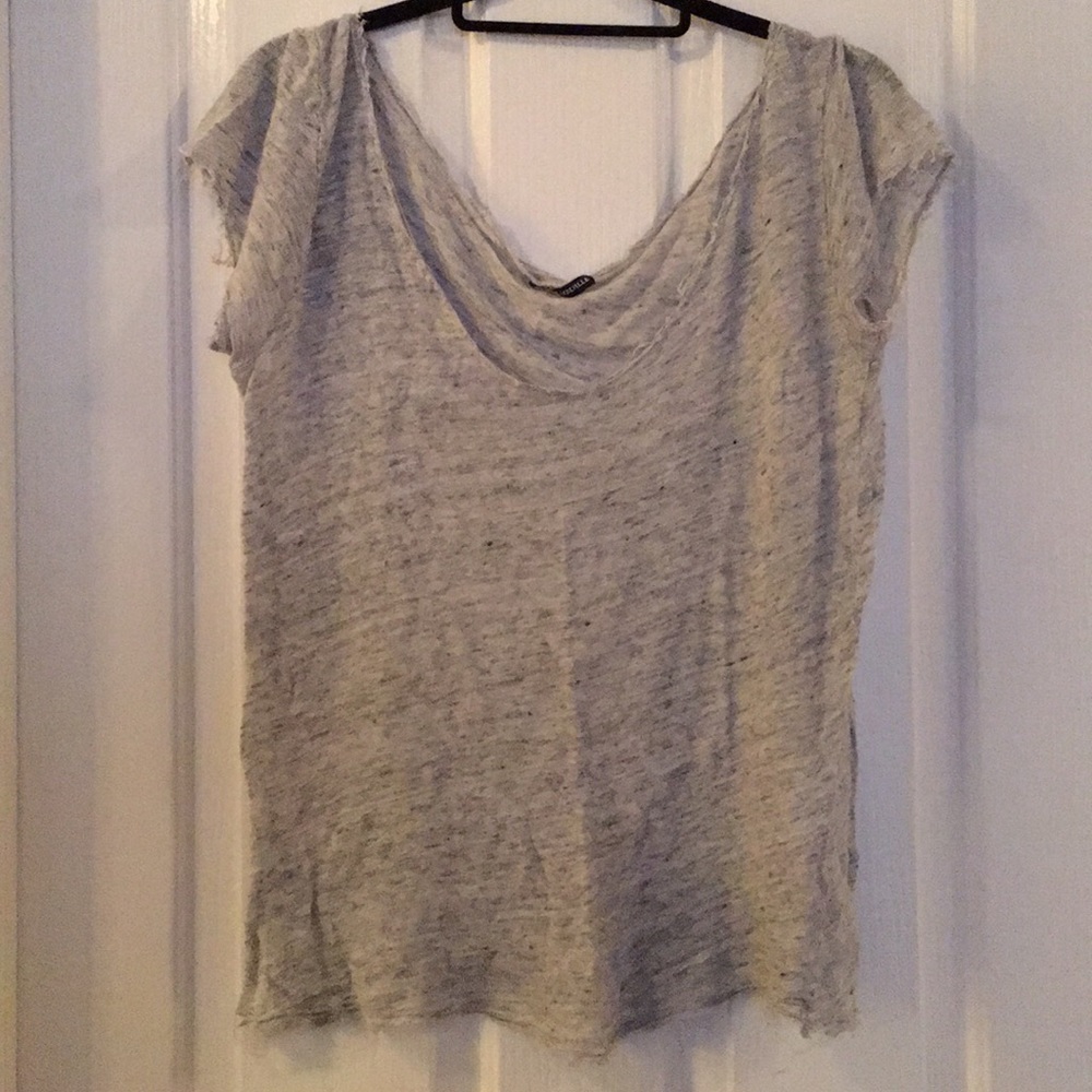 Brandy Melville Distressed Scoop-Neck Top
